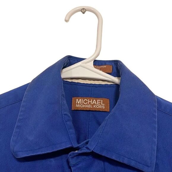 Men’s Michael Kors Blue Long Sleeve Button Down Dress Shirt Sz.M - Picture 2 of 5